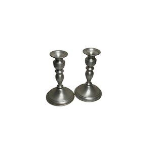 Vintage Leonard Weighted Pewter CandleStick Holders Set of 2 Classic Home Decor
